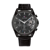 Tommy Hilfiger Baker Chronograph Black Dial Black Leather Strap Watch For Men - 1710452 Buy Now By Tommy Hilfiger