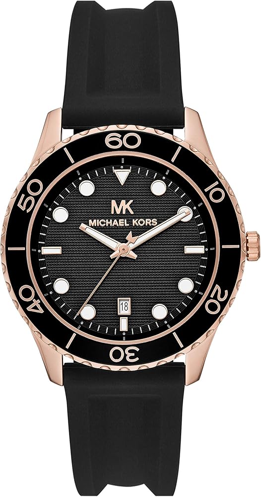 Michael Kors Runway Quartz Black Dial Black Silicone Strap Watch For Women - MK6852 Buy Now By Michael Kors