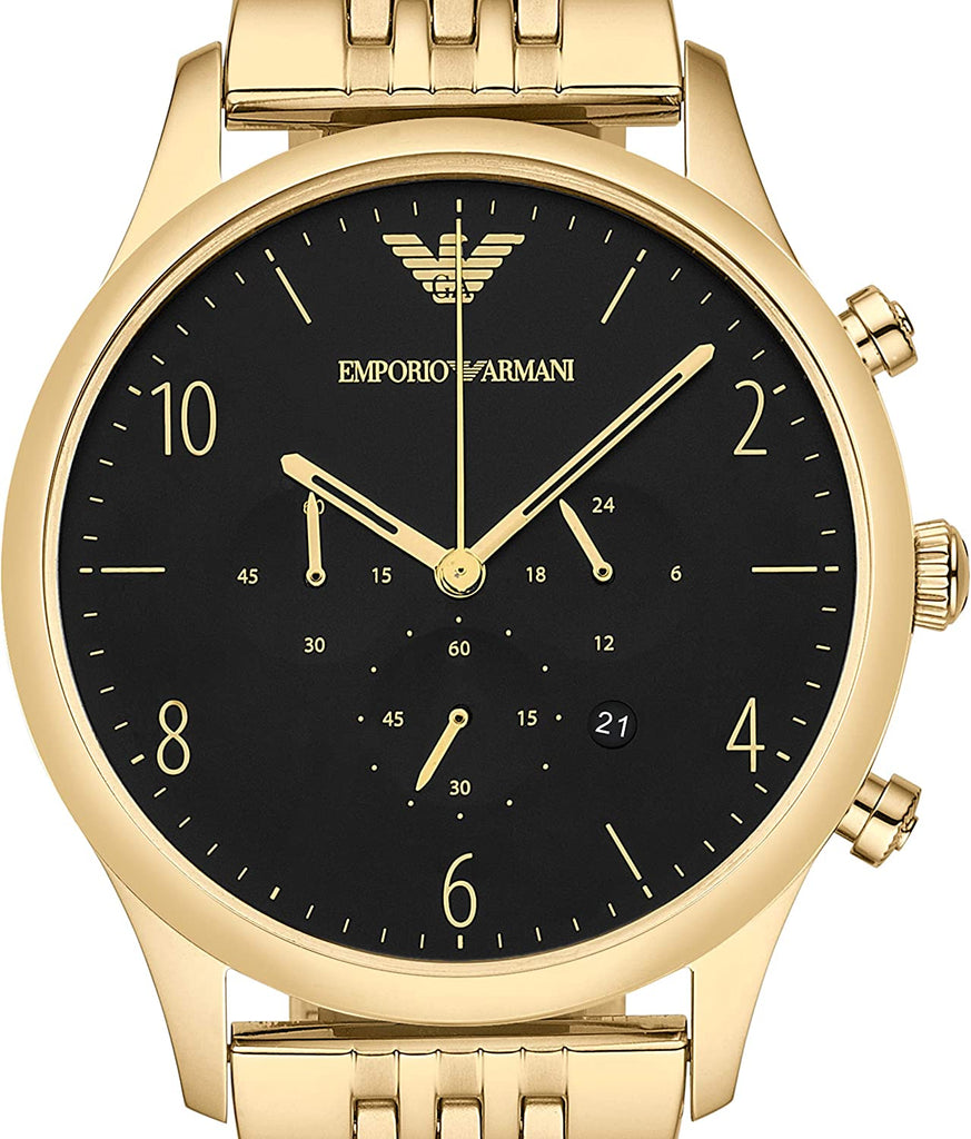 Emporio Armani Classic Chronograph Black Dial Gold Steel Strap Watch For Men - AR1893 Buy Now By Emporio Armani