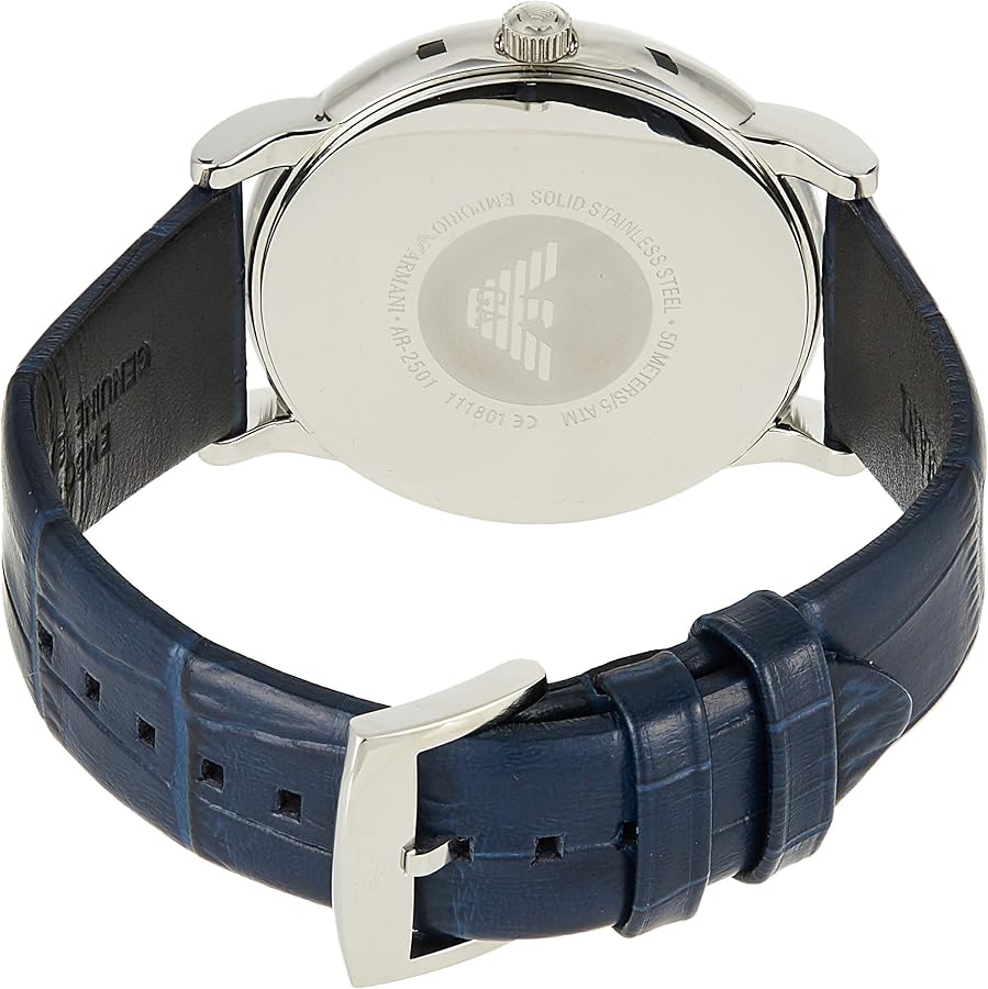 Emporio Armani Dress Quartz Blue Dial Blue Leather Strap Watch For Men - AR2501 Buy Now By Emporio Armani