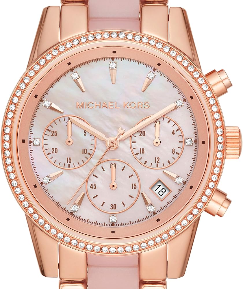 Michael Kors Ritz Chronograph Mother of Pearl White Dial Two Tone Steel Strap Watch For Women - MK6769 Buy Now By Michael Kors