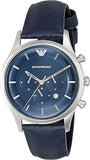 Emporio Armani Lambda Chronograph Blue Dial Blue Leather Strap Watch For Men - AR11018 Buy Now By Emporio Armani