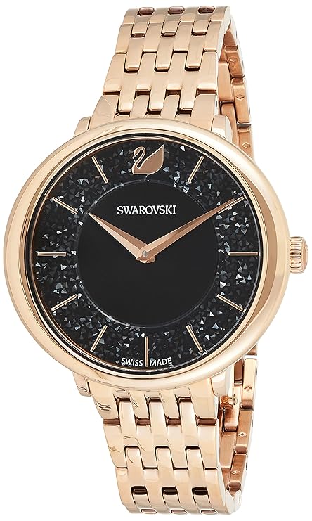 Swarovski Crystalline Chic Analog Black Dial Rose Gold Steel Strap Watch for Women - 5544587 Buy Now By Swarovski