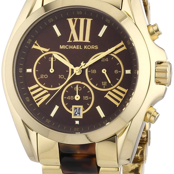Michael Kors Bradshaw Chronograph Brown Dial Two Tone Steel Strap Watch For Women - MK5696 Buy Now By Michael Kors