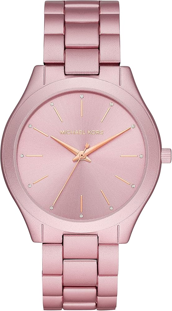 Michael Kors Slim Runway Pink Dial Pink Steel Strap Watch For Women - MK4456 Buy Now By Michael Kors