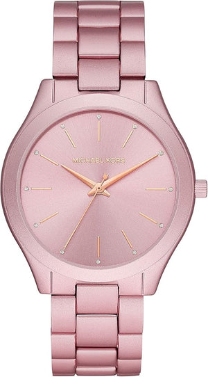 Michael Kors Slim Runway Pink Dial Pink Steel Strap Watch For Women - MK4456 Buy Now By Michael Kors