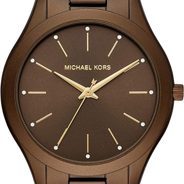 Michael Kors Slim Runway Brown Dial Brown Steel Strap Watch For Women - MK4508 Buy Now By Michael Kors