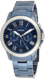 Fossil Grant Chronograph Blue Dial Blue Steel Strap Watch for Men - FS5230 Buy Now By Fossil