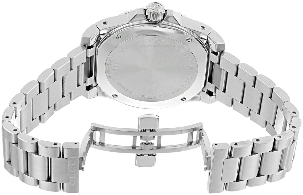 Gucci Dive Analog Black Dial Silver Steel Strap Watch For Men - YA136208 Buy Now By Gucci