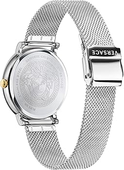 Versace V-Circle Quartz Silver Dial Silver Mesh Strap Watch for Women - VBP050017 Buy Now By Versace