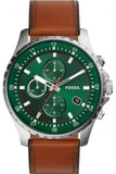 Fossil Dillinger Luggage Chronograph Green Dial Brown Leather Strap Watch for Men - FS5734 Buy Now By Fossil