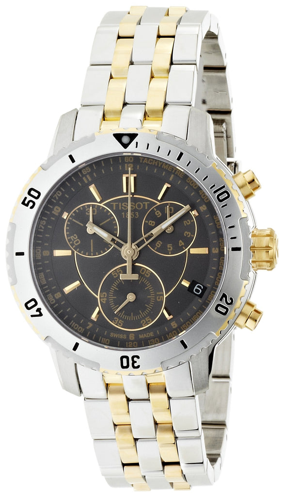Tissot T Sport PRS 200 Chronograph Black Dial Two Tone Steel Strap Watch For Men - T067.417.22.051.00 Buy Now By Tissot