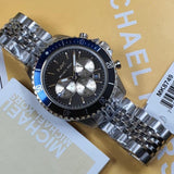 Michael Kors Bayville Chronograph Black Dial Silver Steel Strap Watch For Men - MK8749 Buy Now By Michael Kors