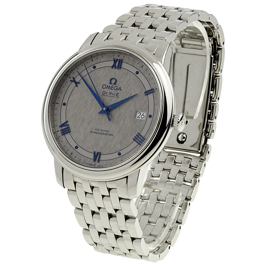 Omega De Ville Prestige Co-Axial Grey Dial Silver Steel Strap Watch for Men - 424.10.40.20.06.002 Buy Now By Omega