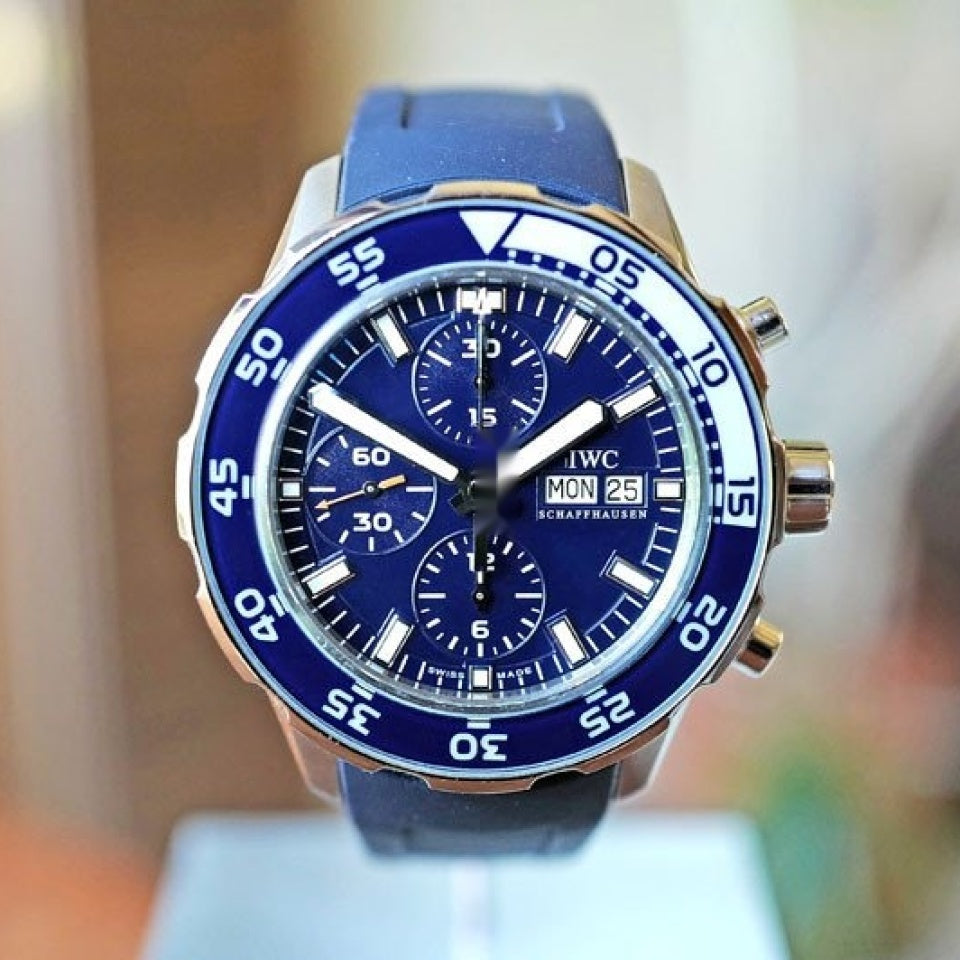 IWC Aquatimer Chronograph Blue Dial Blue Rubber Strap Watch for Men - IW376711 Buy Now By IWC