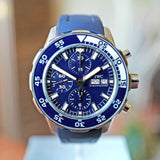 IWC Aquatimer Chronograph Blue Dial Blue Rubber Strap Watch for Men - IW376711 Buy Now By IWC