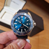 Tag Heuer Aquaracer Quartz Blue Dial Blue Rubber Strap Watch for Men - WAY101C.FT6153