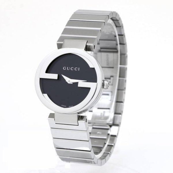 Gucci Interlocking G Quartz Black Dial Black Steel Strap Watch For Women - YA133502 Buy Now By Gucci