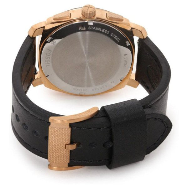 Fossil Machine Chronograph Black Dial Black Leather Strap Watch for Men - FS5120 Buy Now By Fossil