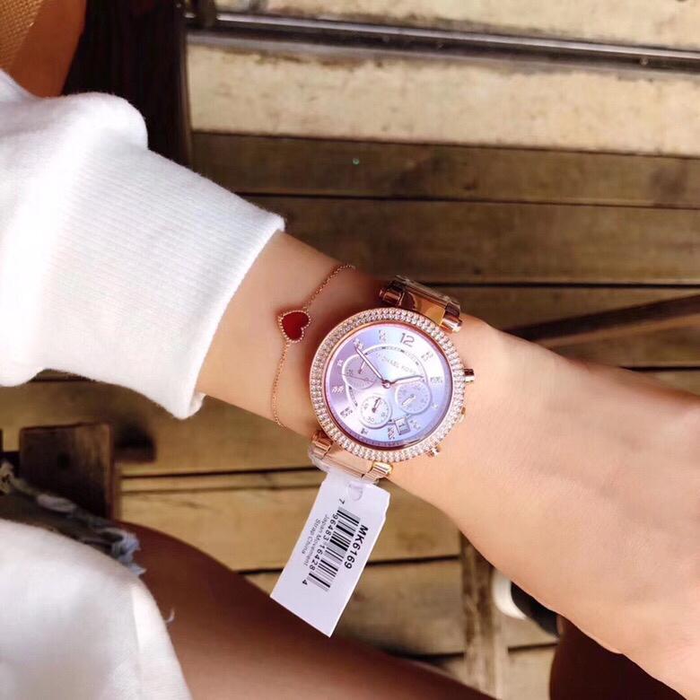 Michael Kors Parker Purple Dial Rose Gold Steel Strap Watch for Women - MK6169 Buy Now By Michael Kors