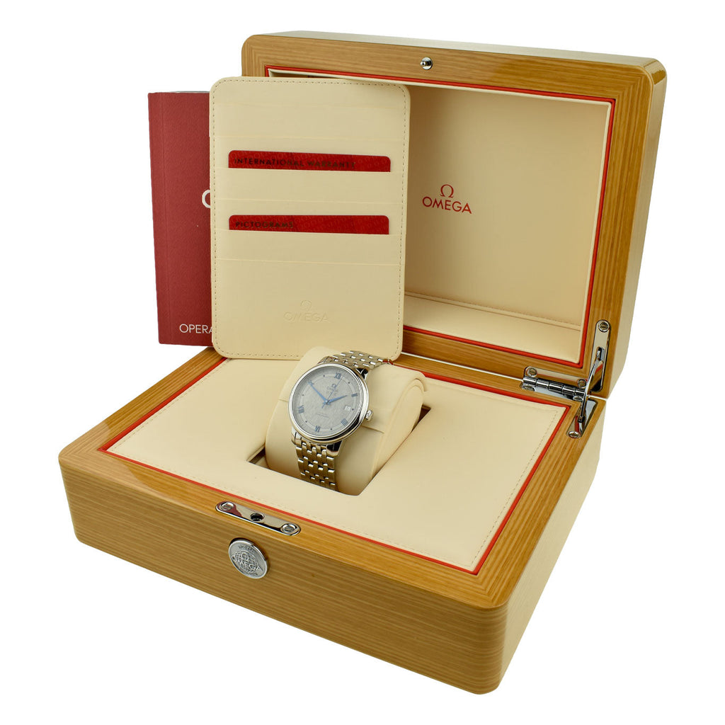 Omega De Ville Prestige Co-Axial Grey Dial Silver Steel Strap Watch for Men - 424.10.40.20.06.002 Buy Now By Omega