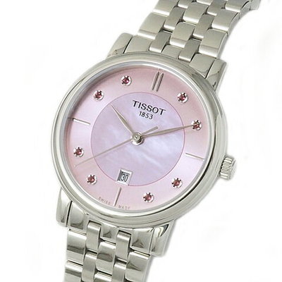 Tissot Carson Premium Lady Mother of Pearl Pink Dial Silver Steel Strap Watch For Women - T122.210.11.159.00 Buy Now By Tissot