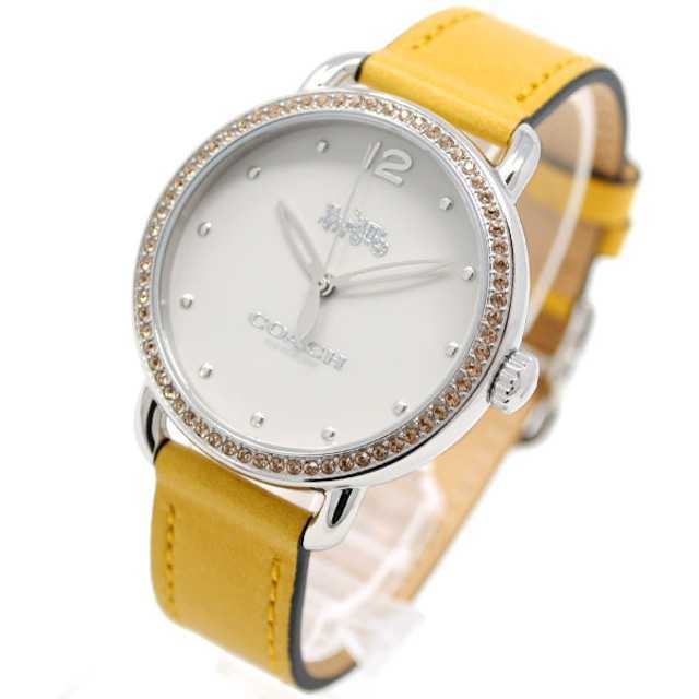 Coach Delancey White Dial Yellow Leather Strap Watch for Women - 14502882 Buy Now By Coach