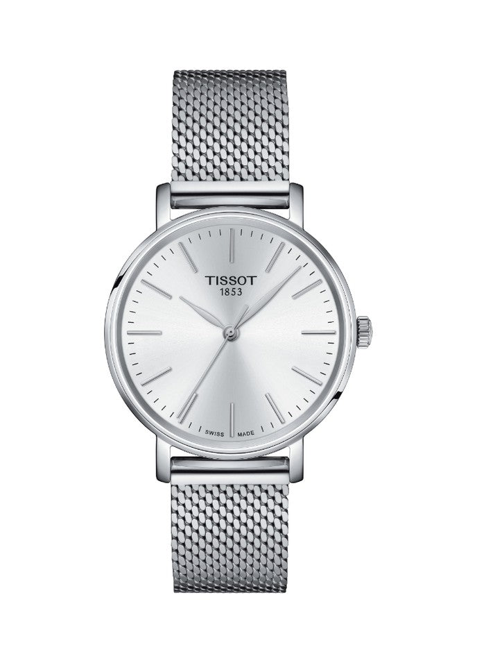 Tissot Everytime Lady Silver Dial Silver Mesh Bracelet Watch for Women - T143.210.11.011.00 Buy Now By Tissot