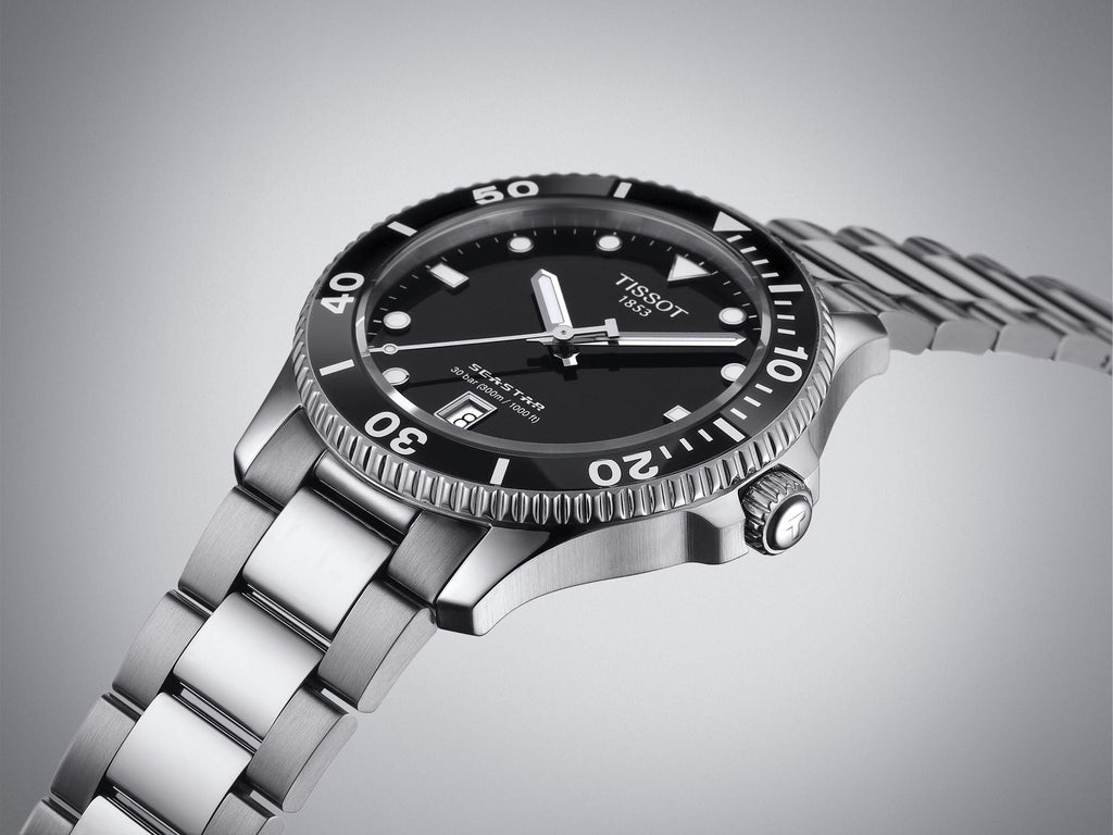 Tissot Seastar 1000 Lady Black Dial Silver Steel Strap Watch for Women - T120.210.11.051.00 Buy Now By Tissot