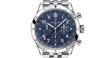 Breitling Super Avi B04 Chronograph GMT 46 Tribute to Vought F4U Corsair Blue Dial Silver Steel Strap Watch for Men - AB04451A1C1A1 Buy Now By Breitling