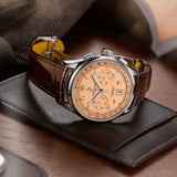 Breitling Premier B01 Chronograph 42 Beige Dial Brown Leather Strap Watch for Men - AB0145331K1P1 Buy Now By Breitling