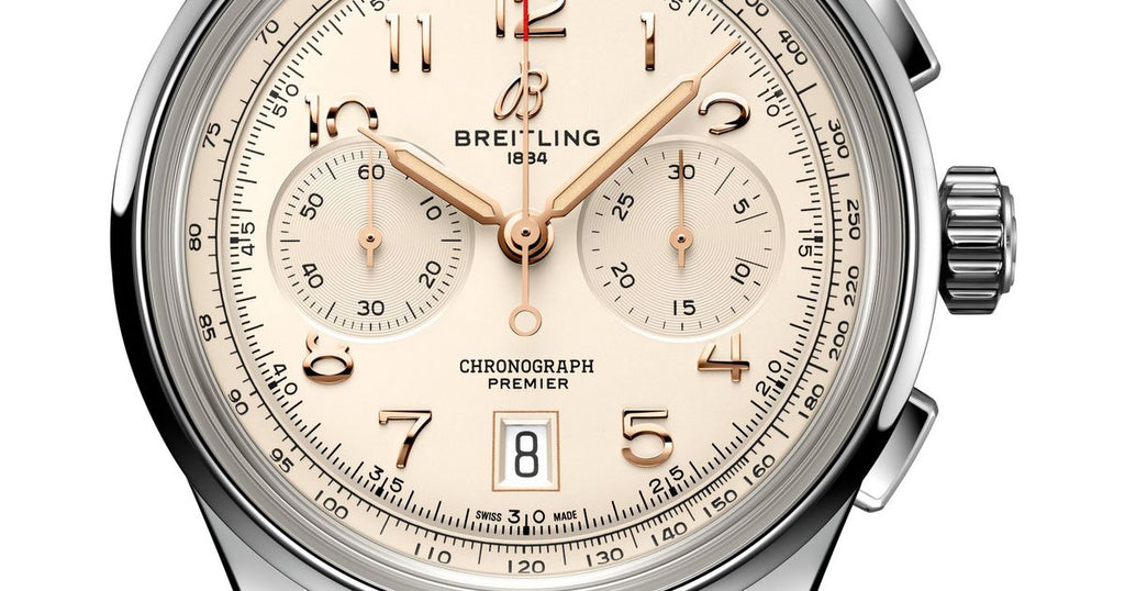 Breitling Premier B01 Chronograph 42 White Dial Brown Leather Strap Watch for Men - AB0145211G1P1 Buy Now By Breitling
