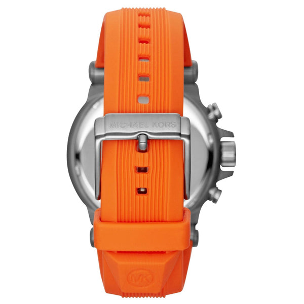 Michael Kors Dylan Chronograph Grey Dial Orange Rubber Strap Watch for Men - MK8296 Buy Now By Michael Kors