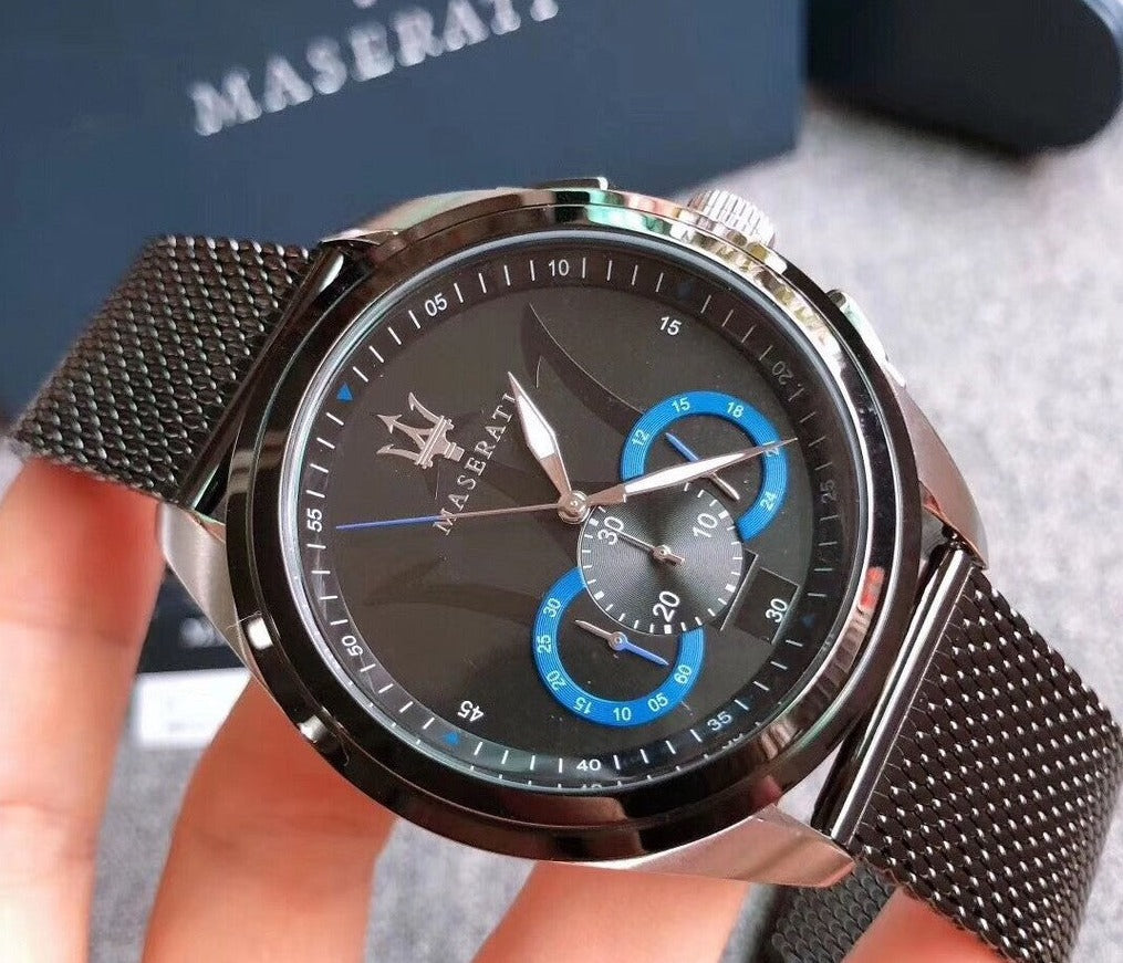 Maserati Traguardo Chronograph Black Dial Mesh Bracelet Watch For Men - R8873612006 Buy Now By Maserati