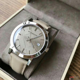Burberry The City Silver Dial Beige Leather Strap Unisex Watch - BU9010 Buy Now By Burberry