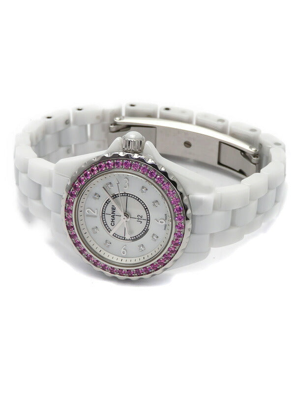 Chanel J12 Quartz Diamonds Mother of Pearl White Dial White Steel Strap Watch for Women - J12 H3243 Buy Now By Chanel