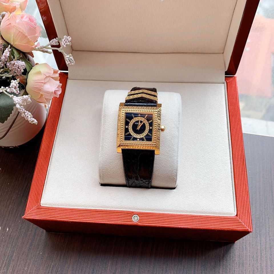 Versace VD-25 Diamonds Black Dial Black Leather Strap Watch for Women - VQF020015 Buy Now By Versace