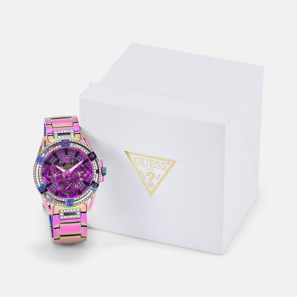 Guess Fusion Chronograph Purple Dial Purple Steel Strap Watch for Women - GW0552L4 Buy Now By Guess