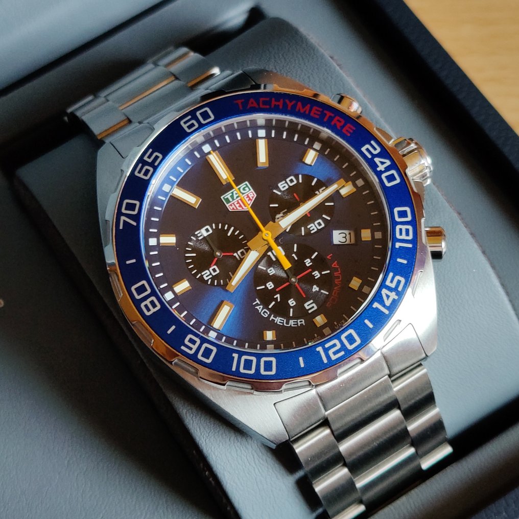 Tag Heuer Formula 1 Aston Martin Red Bull Racing Blue Dial Silver Steel Strap Watch for Men - CAZ101AB.BA0842