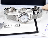 Gucci Diamantissima Diamonds Mother of Pearl Dial Silver Mesh Bracelet Watch for Women - YA141512 Buy Now By Gucci