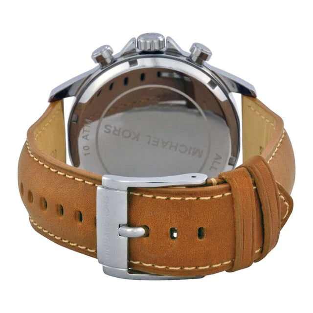 Michael Kors Gage Chronograph Quartz Black Dial Brown Leather Strap Watch For Men - MK8333 Buy Now By Michael Kors