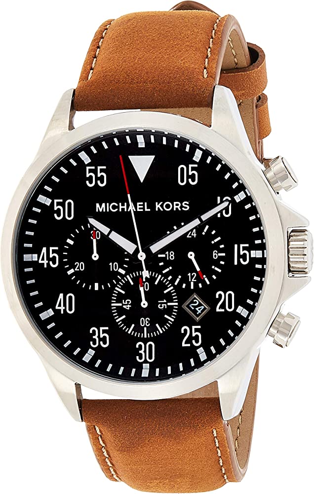 Michael Kors Gage Chronograph Quartz Black Dial Brown Leather Strap Watch For Men - MK8333 Buy Now By Michael Kors
