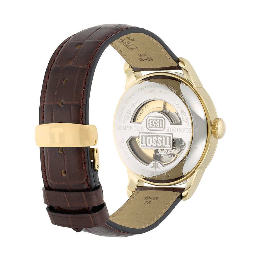 Tissot Le Locle Automatic Gold Dial Brown Leather Strap Watch For Men - T41.5.413.73 Buy Now By Tissot