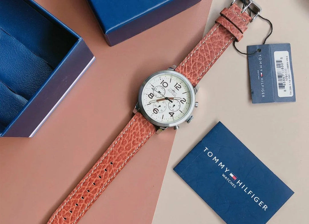 Tommy Hilfiger Jake Multifunction White Dial Brown Leather Strap Watch for Men - 1791230 Buy Now By Tommy Hilfiger