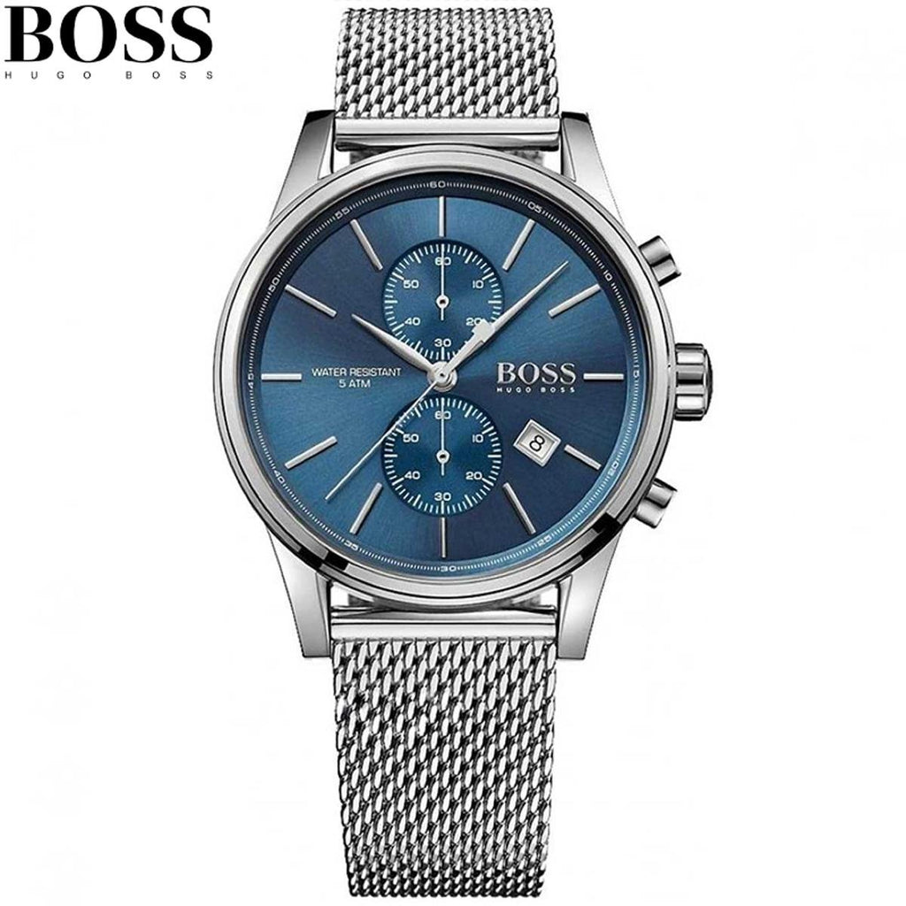 Hugo Boss Jet Blue Dial Gunmetal Mesh Bracelet Watch for Men - 1513677 Buy Now By Hugo Boss