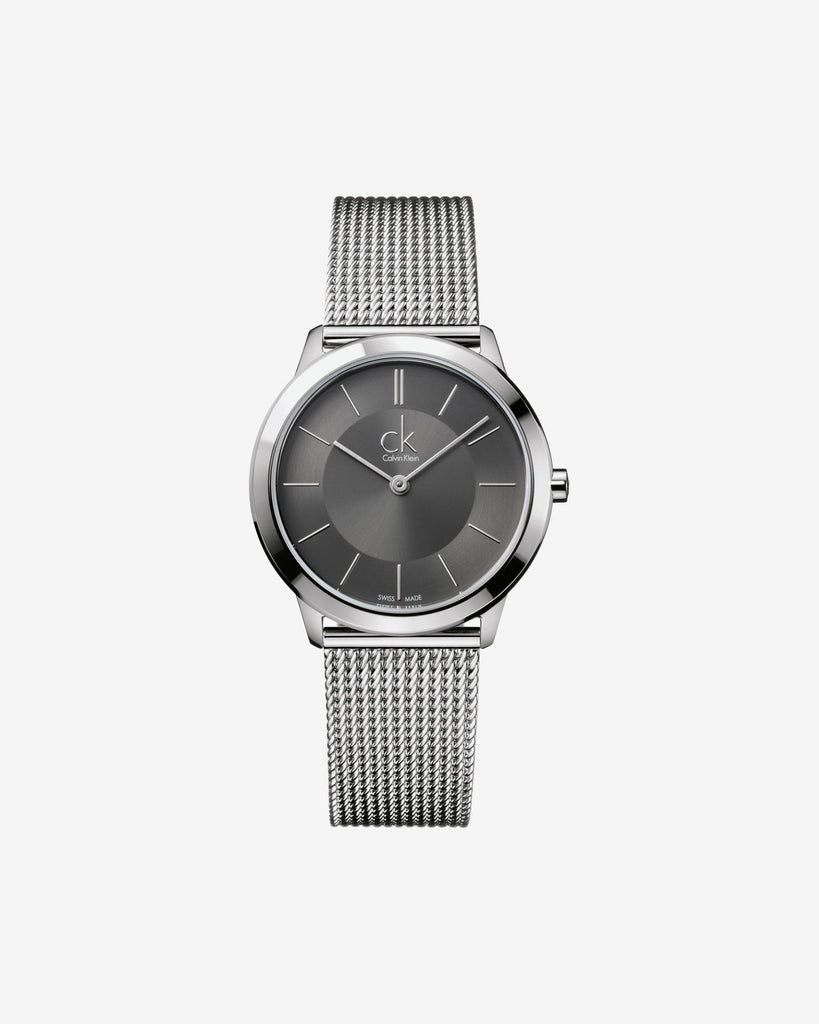 Calvin Klein Minimal Grey Dial Silver Mesh Bracelet Watch for Men - K3M22124 Buy Now By Calvin Klein