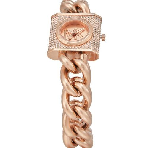 Michael Kors Chain Lock Three-Hand Rose Gold Dial Rose Gold Steel Strap Watch for Women - MK4827 Buy Now By Michael Kors