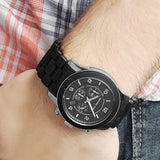 Michael Kors Runway Black Dial Black Rubber Strap Watch for Men - MK8107 Buy Now By Michael Kors