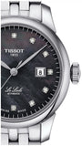 Tissot Le Locle Automatic Diamonds Mother of Pearl Black Dial Silver Steel Strap Watch For Women - T006.207.11.126.00 Buy Now By Tissot