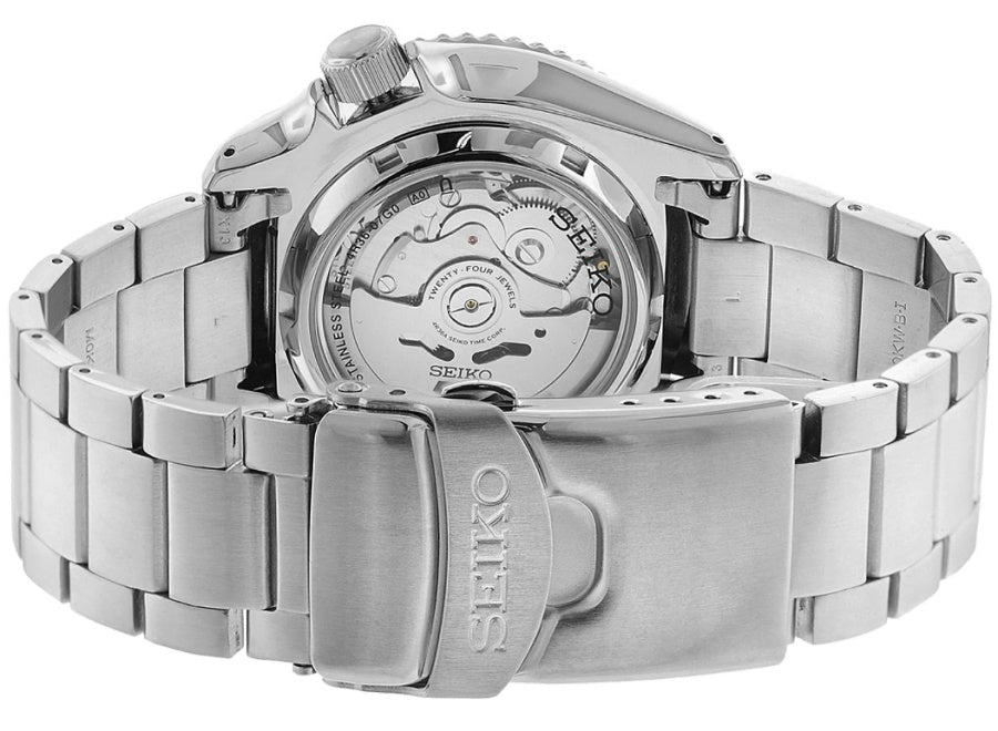 Seiko 5 Sports Automatic Day Date Black Dial Silver Steel Strap Watch for Men - SRPD55K1 Buy Now By Seiko